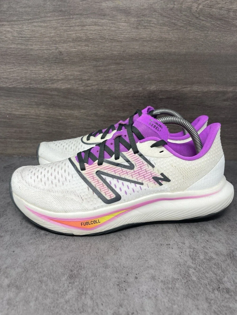 New Balance FuelCell Rebel v3 Womens Size 9.5 White Cosmic Rose Running Shoes